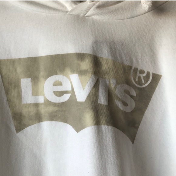 New Women’s Sweatshirt Levi’s White Pullover Hoodie Sweatshirt Women’s Size 3X - Picture 6 of 13